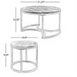 Benjara Gery 3pc Nesting Coffee and End Table Set- Brown Wood- Black Metal