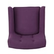 Benjara Felix Accent Armchair- Splayed Birch Wood Legs- Button Tufted Purple