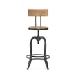 Benjara Swivel Barstool Chair- Adjustable 25-33