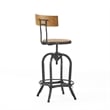 Benjara Swivel Barstool Chair- Adjustable 25-33