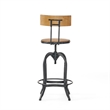 Benjara Swivel Barstool Chair- Adjustable 25-33