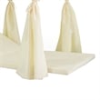 Benjara Yavi Outdoor Daybed Curtain and Cushion Set- Cream Waterproof Fabric