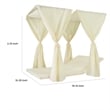Benjara Yavi Outdoor Daybed Curtain and Cushion Set- Cream Waterproof Fabric