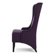 Benjara Pixie Dining Chair with High Wingback- Tapered Birch Wood- Plum Purple
