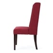 Benjara Greg Dining Chair Set of 2- High Wingback- Birch Wood- Red Fabric