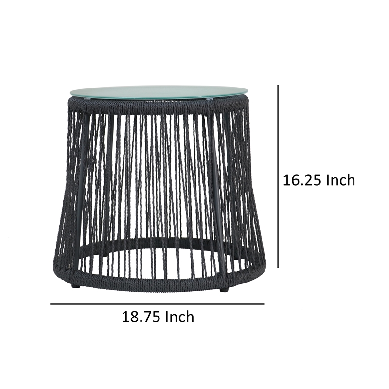 Benjara Penny Outdoor Side End Table- 19
