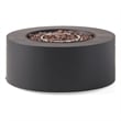 Benjara Outdoor Fire Pit- 40-000 BTUs Cutout Handles- Round Dark Gray Iron