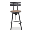 Benjara Swivel Barstool Chair- Adjustable 26-32