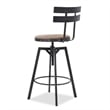 Benjara Swivel Barstool Chair- Adjustable 26-32