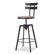 Benjara Swivel Barstool Chair- Adjustable 26-32