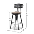 Benjara Swivel Barstool Chair- Adjustable 26-32
