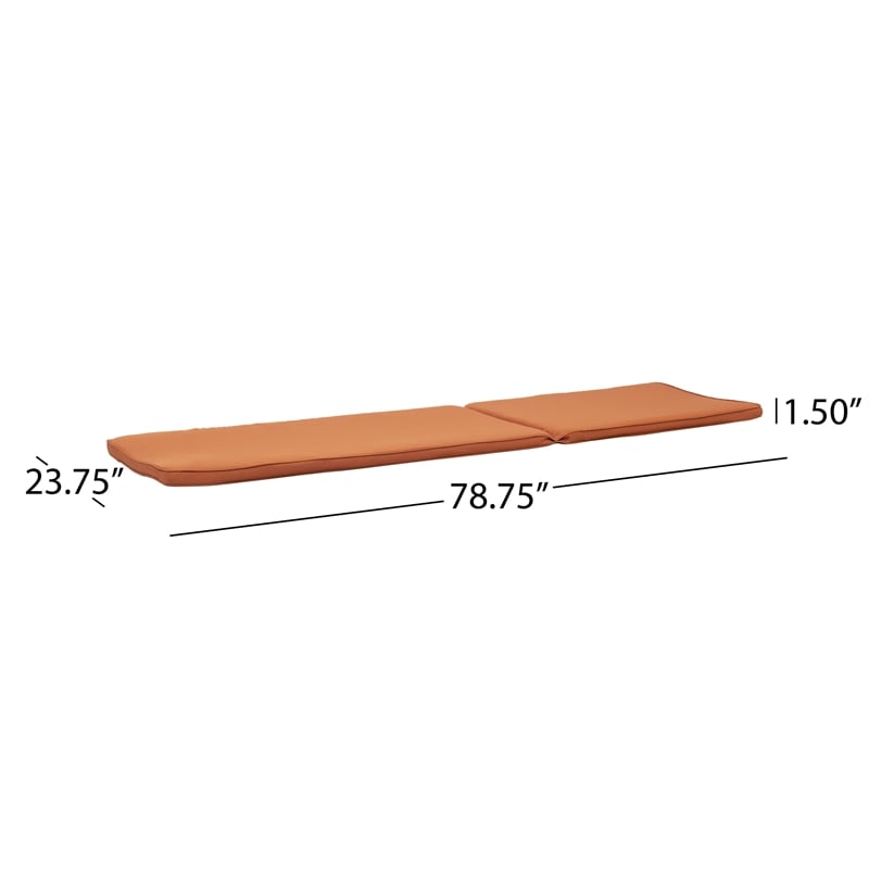 Benjara Pina Cushion for Outdoor Chaise Lounger- Waterproof Orange- 79 Inch