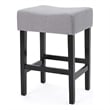 Benjara Seya Counter Stool Set of 2- Gray Waterproof Cushioned Seat- Black