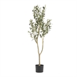 Benjara Vina Artificial Olive Tree- Realistic Green Silk Leaves- 47 Inch