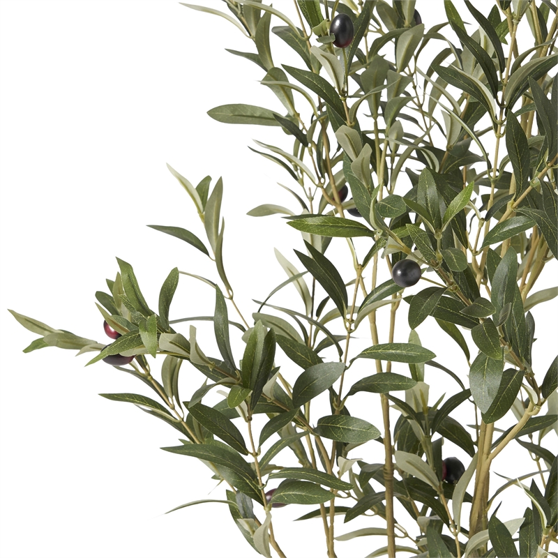 Benjara Vina Artificial Olive Tree- Realistic Green Silk Leaves- 47 Inch