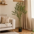 Benjara Vina Artificial Olive Tree- Realistic Green Silk Leaves- 59 Inch