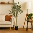 Benjara Vina Artificial Olive Tree- Realistic Green Silk Leaves- 59 Inch