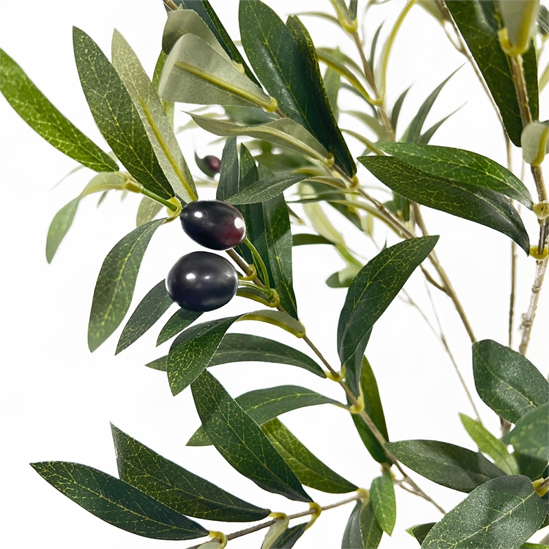 Benjara Vina Artificial Olive Tree- Realistic Green Silk Leaves- 59 Inch