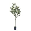 Benjara Vina Artificial Olive Tree- Realistic Green Silk Leaves- 71 Inch