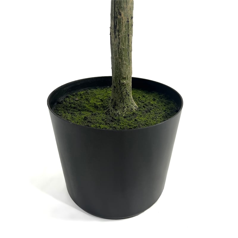 Benjara Vina Artificial Olive Tree- Realistic Green Silk Leaves- 71 Inch