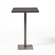 Benjara Outdoor Square Bar Table- Brown Multi Rattan- Metal Frame