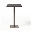 Benjara Outdoor Square Bar Table- Brown Multi Rattan- Metal Frame
