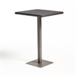 Benjara Outdoor Square Bar Table- Brown Multi Rattan- Metal Frame