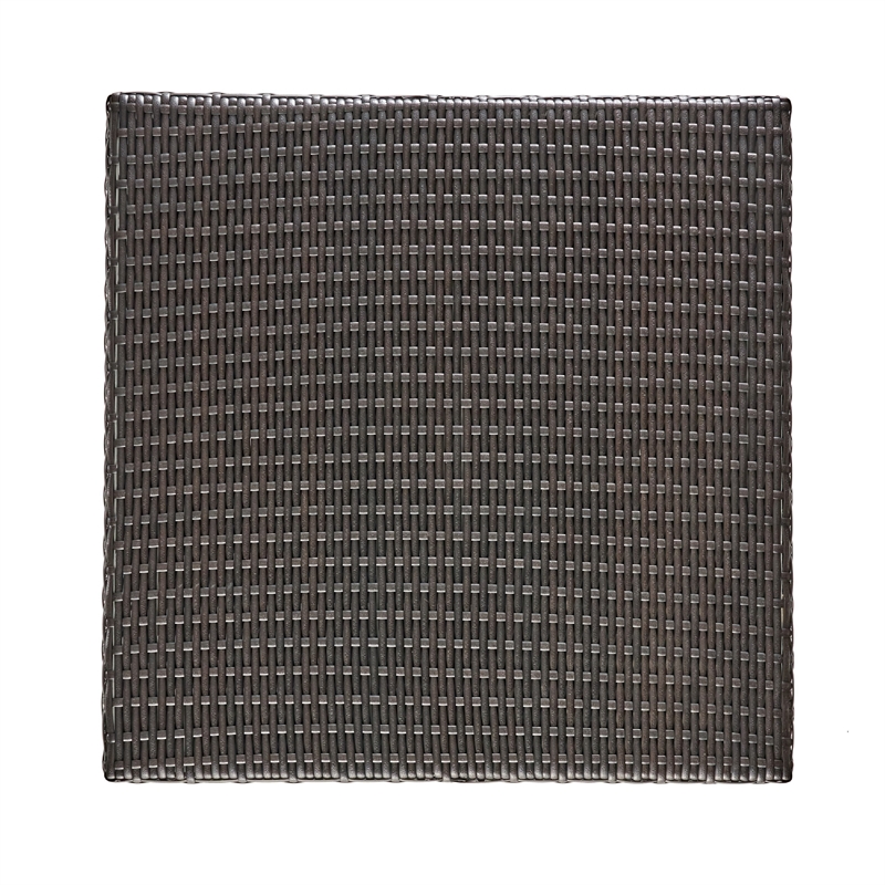 Benjara Outdoor Square Bar Table- Brown Multi Rattan- Metal Frame