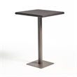 Benjara Outdoor Square Bar Table- Brown Multi Rattan- Metal Frame