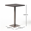 Benjara Outdoor Square Bar Table- Brown Multi Rattan- Metal Frame