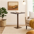Benjara Outdoor Square Bar Table- Brown Multi Rattan- Metal Frame