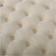 Benjara Lavie Ottoman- Tapered Legs- Ivory Diamond Stitch Velvet- 29 Inch
