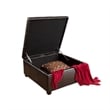 Benjara Oreo Storage Ottoman- Tufted Dark Brown Faux Leather- 31