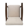 Benjara Accent Armchair- Soft Button Tufted Beige Fabric- Dark Brown Wood