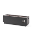 Benjara Outdoor Fire Pit- Dark Brown- Gold Iron Frame Rectangular 48 Inch