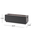 Benjara Outdoor Fire Pit- Dark Brown- Gold Iron Frame Rectangular 48 Inch