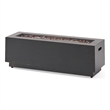 Benjara Outdoor Fire Pit- Dark Brown- Gold Iron Frame Rectangular 48 Inch