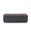 Benjara Outdoor Fire Pit- Dark Brown- Gold Iron Frame Rectangular 48 Inch