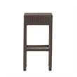 Benjara Outdoor Barstool Set of 2- Industrial Style Dark Brown Rattan Woven