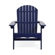 Benjara Libo Outdoor Adirondack Chair- Blue Acacia Wood Frame- Slat Panels