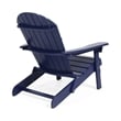 Benjara Libo Outdoor Adirondack Chair- Blue Acacia Wood Frame- Slat Panels