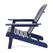 Benjara Libo Outdoor Adirondack Chair- Blue Acacia Wood Frame- Slat Panels