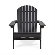 Benjara Libo Outdoor Adirondack Chair- Gray Acacia Wood Frame- Slat Panels