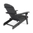Benjara Libo Outdoor Adirondack Chair- Gray Acacia Wood Frame- Slat Panels