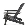 Benjara Libo Outdoor Adirondack Chair- Gray Acacia Wood Frame- Slat Panels