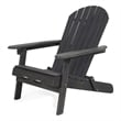 Benjara Libo Outdoor Adirondack Chair- Gray Acacia Wood Frame- Slat Panels