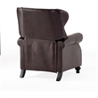 Benjara Kir Manual Recliner Chair- Rich Tufted Back Dark Brown Faux Leather