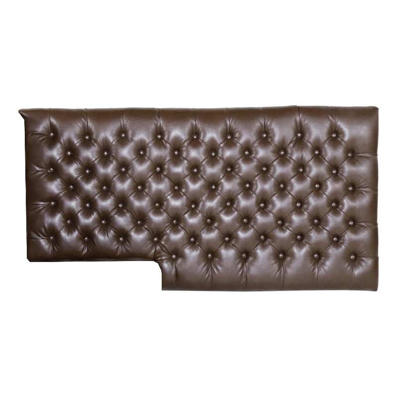 Benjara Ami Chaise Lounger- Tufted Dark Brown Faux Leather- Wood- 70 Inch