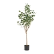 Benjara Zylo Faux Tree Eucolites Plant- 59 Inch- Green Polyester