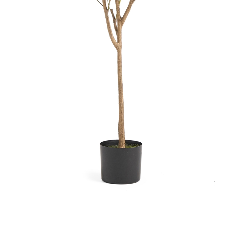 Benjara Zylo Faux Tree Eucolites Plant- 59 Inch- Green Polyester